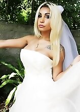 Angeles Cid in a wedding dress